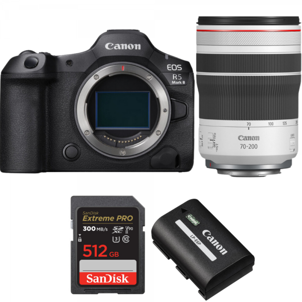 Canon EOS R5 Mark II + RF 70-200mm f/4 L IS USM + 1 SanDisk 512GB Extreme PRO UHS-II SDXC 300 MB/s + 1 Canon LP-E6P-1