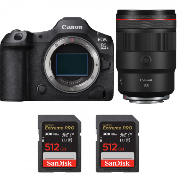 Canon EOS R5 Mark II + RF 135mm f/1.8 L IS USM + 2 SanDisk 512GB Extreme PRO UHS-II SDXC 300 MB/s-1