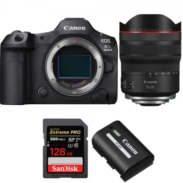 Canon EOS R5 Mark II + RF 10-20mm f/4 L IS STM + 1 SanDisk 128GB Extreme PRO UHS-II SDXC 300 MB/s + 1 Canon LP-E6P-1