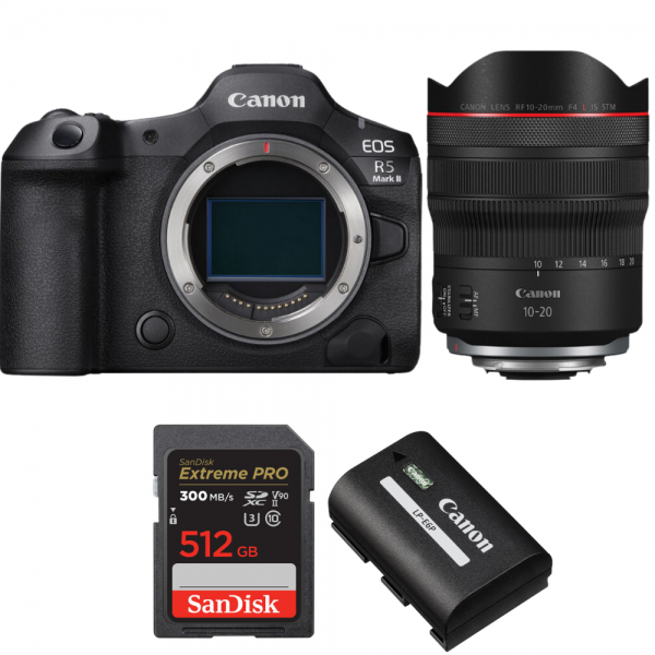 Canon EOS R5 Mark II + RF 10-20mm f/4 L IS STM + 1 SanDisk 512GB Extreme PRO UHS-II SDXC 300 MB/s + 1 Canon LP-E6P-1