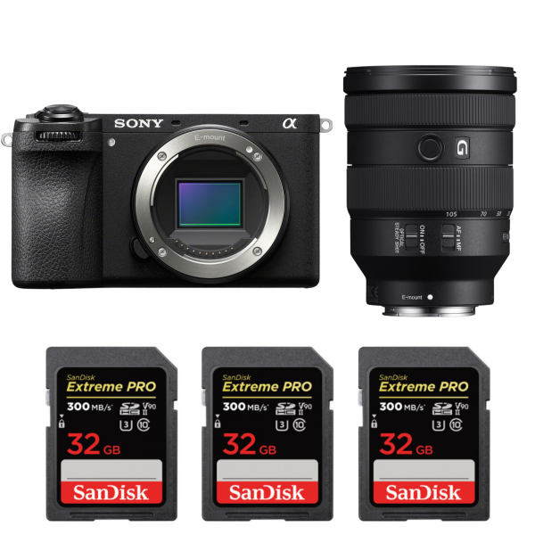 Sony A6700 + FE 24-105mm f/4 G OSS + 3 SanDisk 32GB Extreme PRO UHS-II SDXC 300 MB/s|MCZ DIRECT