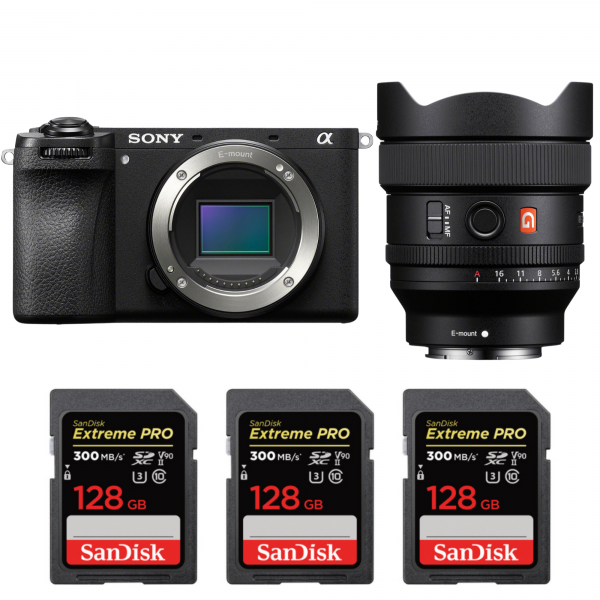 Sony A6700 + FE 14mm f/1.8 GM + 3 SanDisk 128GB Extreme PRO UHS-II SDXC 300 MB/s|MCZ DIRECT