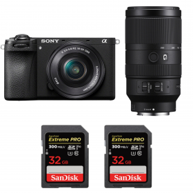 Sony A6700 + 16-50mm f/3.5-5.6 OSS + 70-350mm f/4.5-6.3 G OSS + 2 SanDisk 32GB Extreme PRO UHS-II SDXC 300 MB/s-1