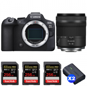 Canon EOS R6 Mark II + RF 15-30mm f/4.5-6.3 IS STM + 3 SanDisk 256GB Extreme PRO UHS-II SDXC 300 MB/s + 2 Canon LP-E6NH-1