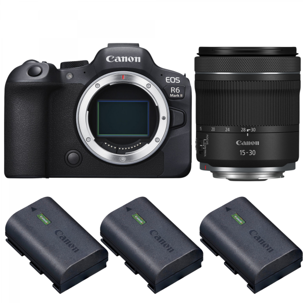 Canon EOS R6 Mark II + RF 15-30mm f/4.5-6.3 IS STM + 3 Canon LP-E6NH-1