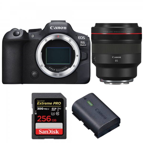 Canon EOS R6 Mark II + RF 85mm f/1.2 L USM + 1 SanDisk 256GB Extreme PRO UHS-II SDXC 300 MB/s + 1 Canon LP-E6NH-1