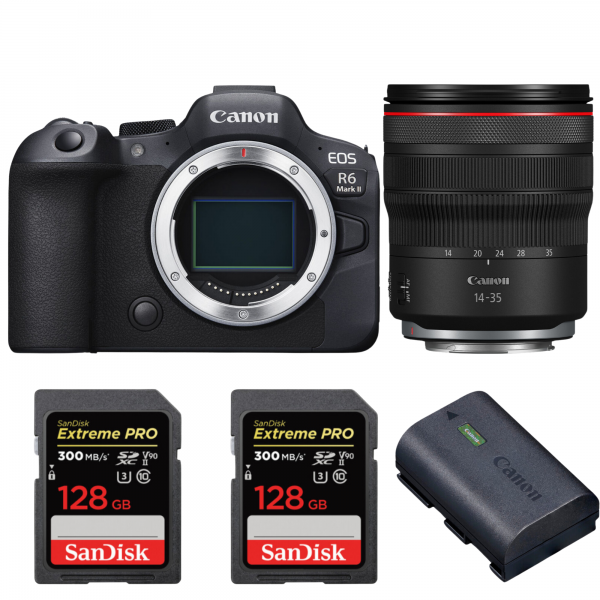 Canon EOS R6 Mark II + RF 14-35mm f/4 L IS USM + 2 SanDisk 128GB Extreme PRO UHS-II SDXC 300 MB/s + 1 Canon LP-E6NH-1