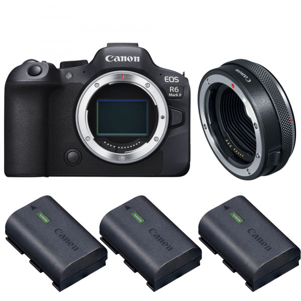 Cámara Canon EOS R6 Mark II + Canon EF-EOS R Premium + 3 Canon LP-E6NH|MCZ DIRECT