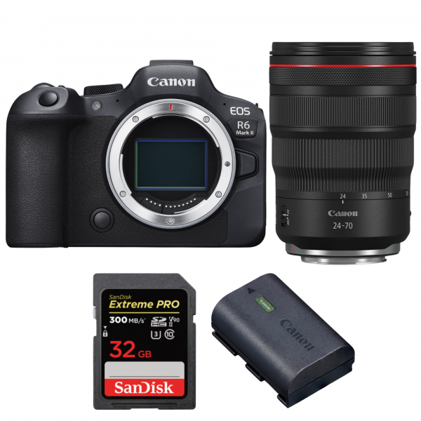 Canon EOS R6 Mark II + RF 24-70mm f/2.8 L IS USM + 1 SanDisk 32GB Extreme PRO UHS-II SDXC 300 MB/s + 1 Canon LP-E6NH|MCZ DIRECT