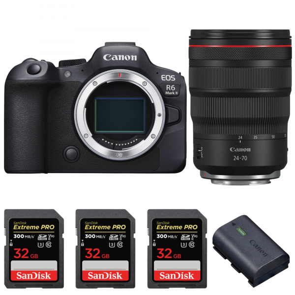 Canon EOS R6 Mark II + RF 24-70 mm f/2,8 L IS USM + 3 SanDisk 32GB Extreme PRO UHS-II SDXC 300 MB/s + 1 Canon LP-E6NH|MCZ DIRECT