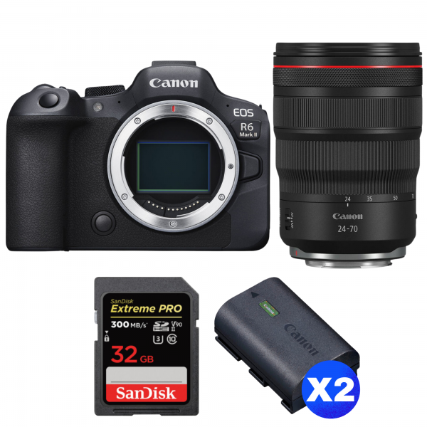 Canon EOS R6 Mark II + RF 24-70 mm f/2,8 L IS USM + 1 SanDisk 32GB Extreme PRO UHS-II SDXC 300 MB/s + 2 Canon LP-E6NH|MCZ DIRECT