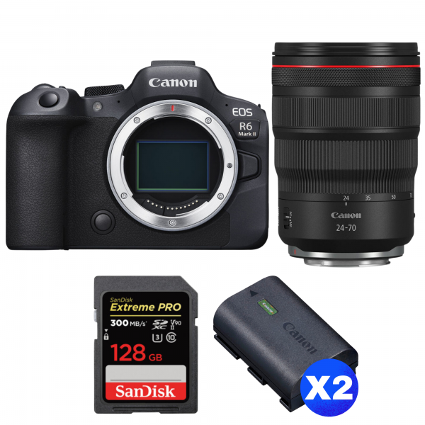 Canon EOS R6 Mark II + RF 24-70mm f/2.8 L IS USM + 1 SanDisk 128GB Extreme PRO UHS-II SDXC 300 MB/s + 2 Canon LP-E6NH|MCZ DIRECT