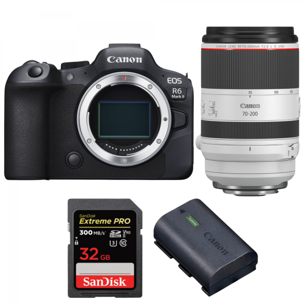 Canon EOS R6 Mark II + RF 70-200mm f/2.8 L IS USM + 1 SanDisk 32GB Extreme PRO UHS-II SDXC 300 MB/s + 1 Canon LP-E6NH|MCZ DIRECT