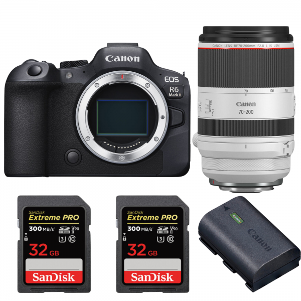 Canon EOS R6 Mark II + RF 70-200mm f/2.8 L IS USM + 2 SanDisk 32GB Extreme PRO UHS-II SDXC 300 MB/s + 1 Canon LP-E6NH|MCZ DIRECT