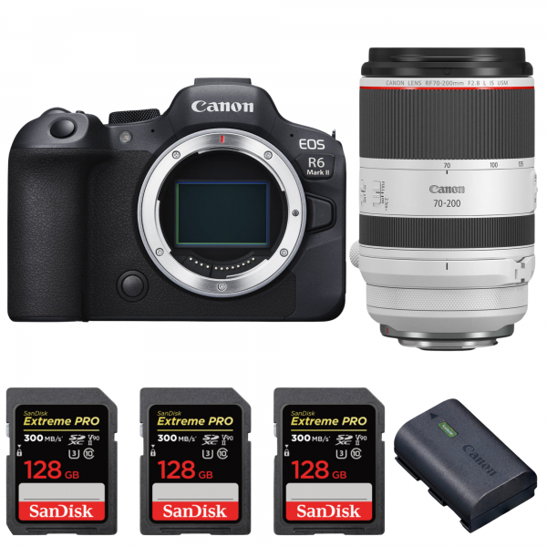 Canon EOS R6 Mark II + RF 70-200mm f/2.8 L IS USM + 3 SanDisk 128GB Extreme PRO UHS-II SDXC 300 MB/s + 1 Canon LP-E6NH|MCZ DIRECT