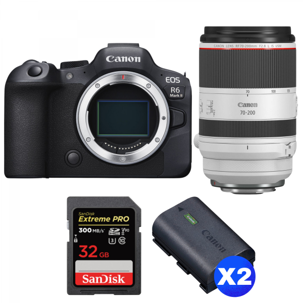 Canon EOS R6 Mark II + RF 70-200mm f/2.8 L IS USM + 1 SanDisk 32GB Extreme PRO UHS-II SDXC 300 MB/s + 2 Canon LP-E6NH|MCZ DIRECT