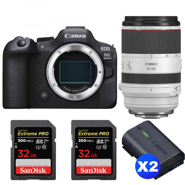 Canon EOS R6 Mark II + RF 70-200mm f/2.8 L IS USM + 2 SanDisk 32GB Extreme PRO UHS-II SDXC 300 MB/s + 2 Canon LP-E6NH|MCZ DIRECT