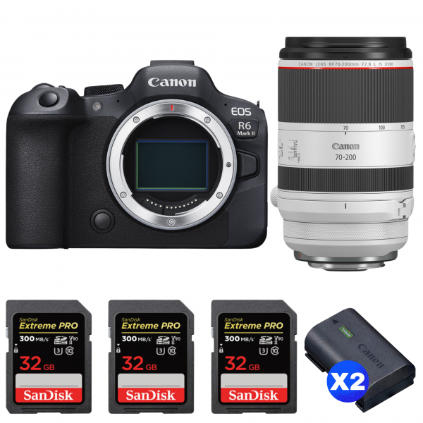 Canon EOS R6 Mark II + RF 70-200mm f/2.8 L IS USM + 3 SanDisk 32GB Extreme PRO UHS-II SDXC 300 MB/s + 2 Canon LP-E6NH|MCZ DIRECT