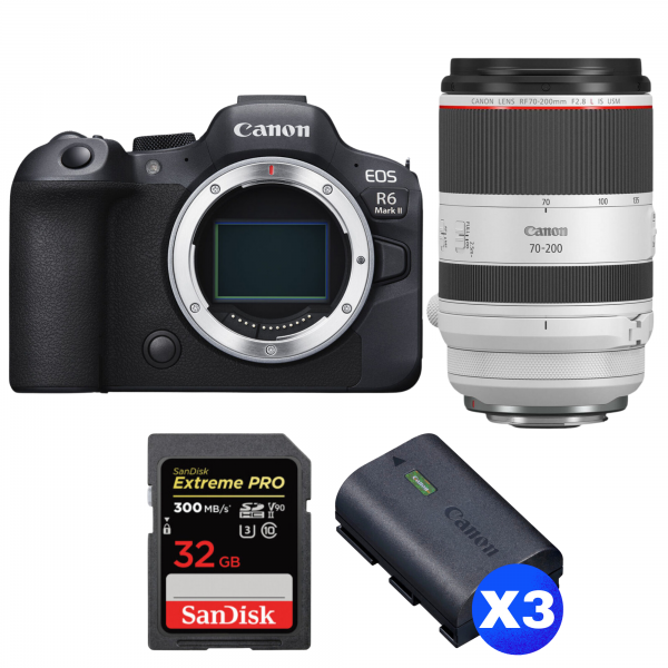 Canon EOS R6 Mark II + RF 70-200mm f/2.8 L IS USM + 1 SanDisk 32GB Extreme PRO UHS-II SDXC 300 MB/s + 3 Canon LP-E6NH|MCZ DIRECT