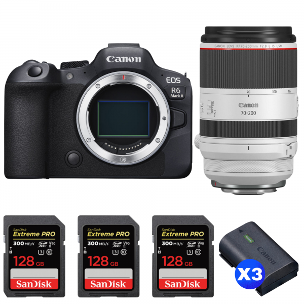 Canon EOS R6 Mark II + RF 70-200mm f/2.8 L IS USM + 3 SanDisk 128GB Extreme PRO UHS-II SDXC 300 MB/s + 3 Canon LP-E6NH|MCZ DIRECT