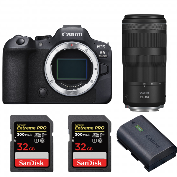 Canon EOS R6 Mark II + RF 100-400mm f/5.6-8 IS USM + 2 SanDisk 32GB Extreme PRO UHS-II SDXC 300 MB/s + 1 Canon LP-E6NH|MCZ DIRECT