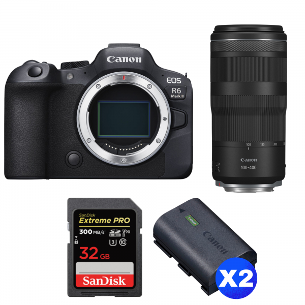 Canon EOS R6 Mark II + RF 100-400mm f/5.6-8 IS USM + 1 SanDisk 32GB Extreme PRO UHS-II SDXC 300 MB/s + 2 Canon LP-E6NH|MCZ DIRECT