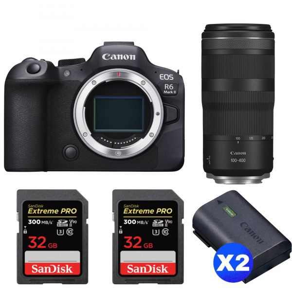 Canon EOS R6 Mark II + RF 100-400mm f/5.6-8 IS USM + 2 SanDisk 32GB Extreme PRO UHS-II SDXC 300 MB/s + 2 Canon LP-E6NH|MCZ DIRECT