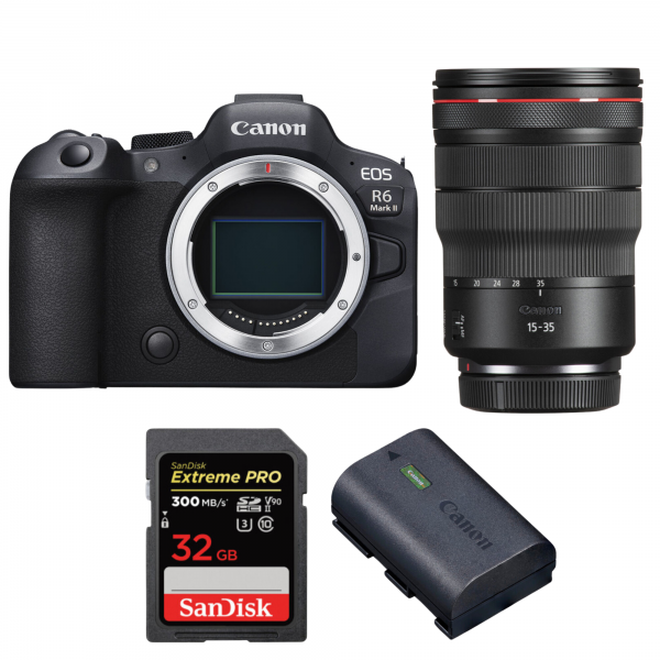 Canon EOS R6 Mark II + RF 15-35mm f/2.8 L IS USM + 1 SanDisk 32GB Extreme PRO UHS-II SDXC 300 MB/s + 1 Canon LP-E6NH|MCZ DIRECT