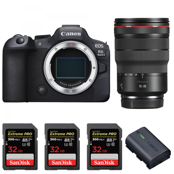 Canon EOS R6 Mark II + RF 15-35mm f/2.8 L IS USM + 3 SanDisk 32GB Extreme PRO UHS-II SDXC 300 MB/s + 1 Canon LP-E6NH|MCZ DIRECT