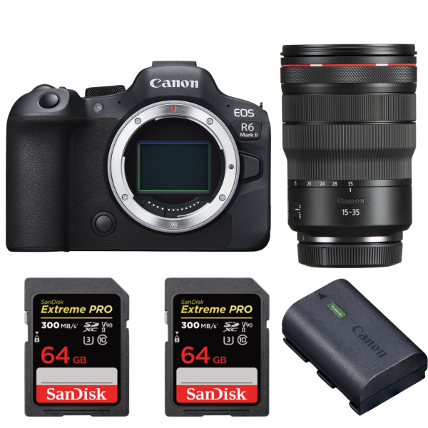 Canon EOS R6 Mark II + RF 15-35mm f/2.8 L IS USM + 2 SanDisk 64GB Extreme PRO UHS-II SDXC 300 MB/s + 1 Canon LP-E6NH|MCZ DIRECT