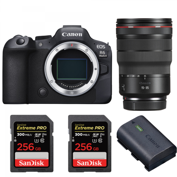 Canon EOS R6 Mark II + RF 15-35mm f/2.8 L IS USM + 2 SanDisk 256GB Extreme PRO UHS-II SDXC 300 MB/s + 1 Canon LP-E6NH|MCZ DIRECT