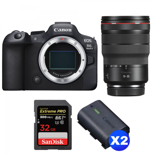 Canon EOS R6 Mark II + RF 15-35mm f/2.8 L IS USM + 1 SanDisk 32GB Extreme PRO UHS-II SDXC 300 MB/s + 2 Canon LP-E6NH|MCZ DIRECT