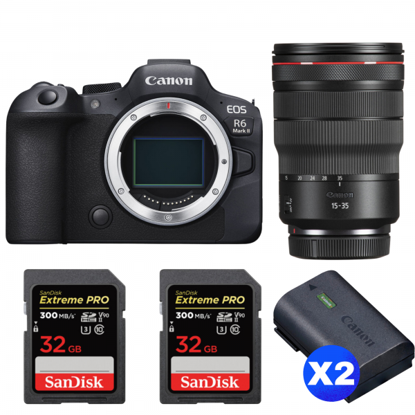 Canon EOS R6 Mark II + RF 15-35mm f/2.8 L IS USM + 2 SanDisk 32GB Extreme PRO UHS-II SDXC 300 MB/s + 2 Canon LP-E6NH|MCZ DIRECT