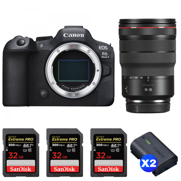 Canon EOS R6 Mark II + RF 15-35mm f/2.8 L IS USM + 3 SanDisk 32GB Extreme PRO UHS-II SDXC 300 MB/s + 2 Canon LP-E6NH|MCZ DIRECT