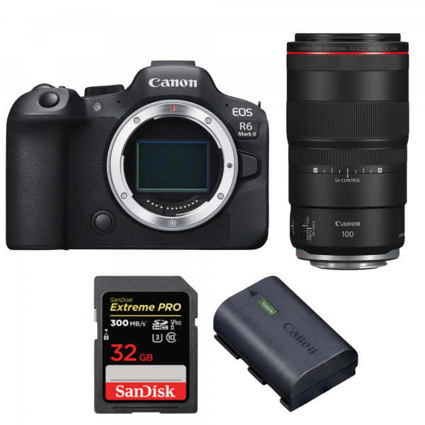 Canon EOS R6 Mark II + RF 100mm f/2.8 L Macro IS USM + 1 SanDisk 32GB Extreme PRO UHS-II SDXC 300 MB/s + 1 Canon LP-E6NH|MCZ DIRECT