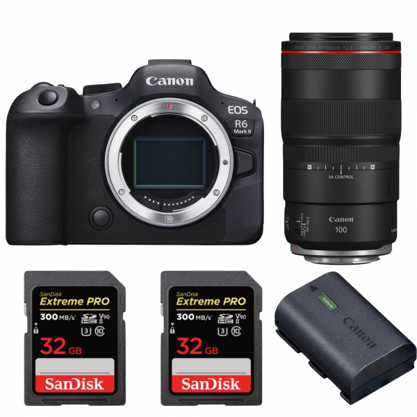 Canon EOS R6 Mark II + RF 100mm f/2.8 L Macro IS USM + 2 SanDisk 32GB Extreme PRO UHS-II SDXC 300 MB/s + 1 Canon LP-E6NH|MCZ DIRECT