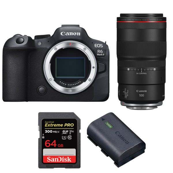 Canon EOS R6 Mark II + RF 100mm f/2.8 L Macro IS USM + 1 SanDisk 64GB Extreme PRO UHS-II SDXC 300 MB/s + 1 Canon LP-E6NH|MCZ DIRECT