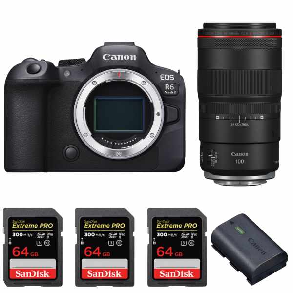 Canon EOS R6 Mark II + RF 100mm f/2.8 L Macro IS USM + 3 SanDisk 64GB Extreme PRO UHS-II SDXC 300 MB/s + 1 Canon LP-E6NH|MCZ DIRECT