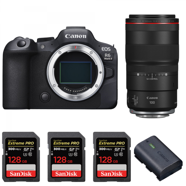 Canon EOS R6 Mark II + RF 100mm f/2.8 L Macro IS USM + 3 SanDisk 128GB Extreme PRO UHS-II SDXC 300 MB/s + 1 Canon LP-E6NH|MCZ DIRECT