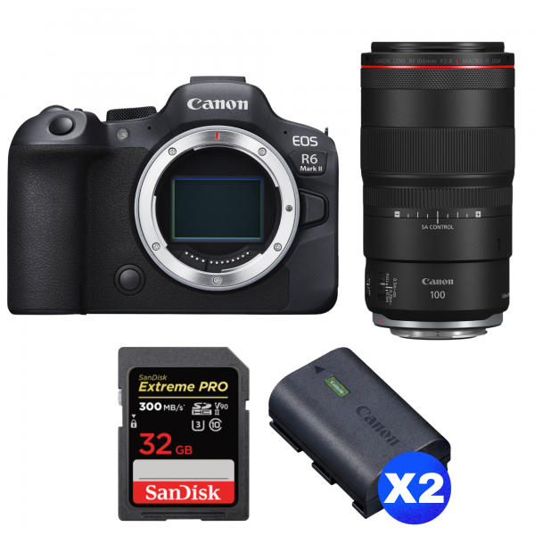 Canon EOS R6 Mark II + RF 100mm f/2.8 L Macro IS USM + 1 SanDisk 32GB Extreme PRO UHS-II SDXC 300 MB/s + 2 Canon LP-E6NH|MCZ DIRECT