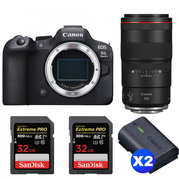 Canon EOS R6 Mark II + RF 100mm f/2.8 L Macro IS USM + 2 SanDisk 32GB Extreme PRO UHS-II SDXC 300 MB/s + 2 Canon LP-E6NH|MCZ DIRECT