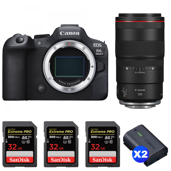 Canon EOS R6 Mark II + RF 100mm f/2.8 L Macro IS USM + 3 SanDisk 32GB Extreme PRO UHS-II SDXC 300 MB/s + 2 Canon LP-E6NH|MCZ DIRECT