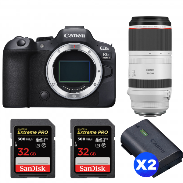 Canon EOS R6 Mark II + RF 100-500mm f/4.5-7.1 L IS USM + 2 SanDisk 32GB Extreme PRO UHS-II SDXC 300 MB/s + 2 Canon LP-E6NH|MCZ DIRECT