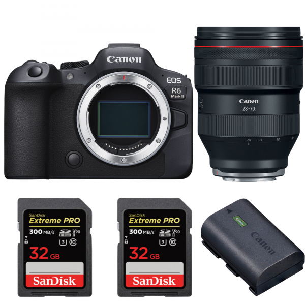 Canon EOS R6 Mark II + RF 28-70mm f/2 L USM + 2 SanDisk 32GB Extreme PRO UHS-II SDXC 300 MB/s + 1 Canon LP-E6NH|MCZ DIRECT