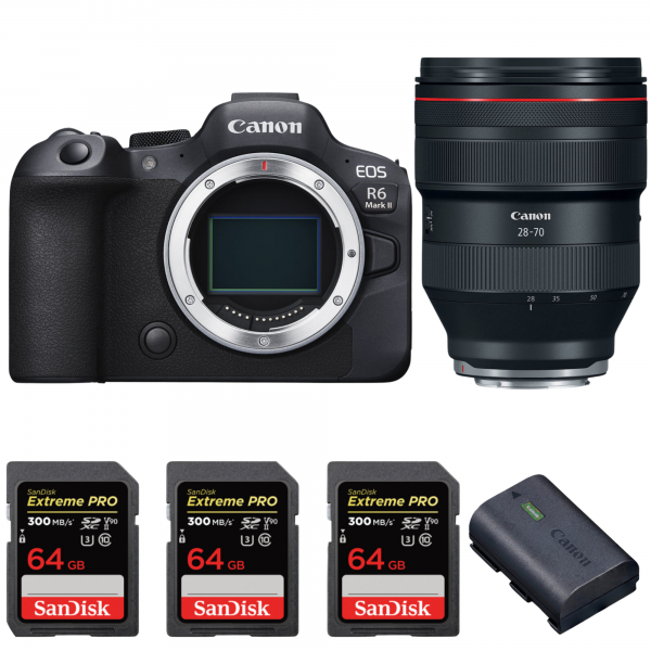 Canon EOS R6 Mark II + RF 28-70mm f/2 L USM + 3 SanDisk 64GB Extreme PRO UHS-II SDXC 300 MB/s + 1 Canon LP-E6NH|MCZ DIRECT