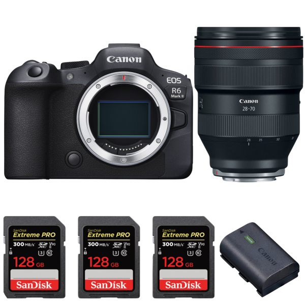 Canon EOS R6 Mark II + RF 28-70mm f/2 L USM + 3 SanDisk 128GB Extreme PRO UHS-II SDXC 300 MB/s + 1 Canon LP-E6NH|MCZ DIRECT