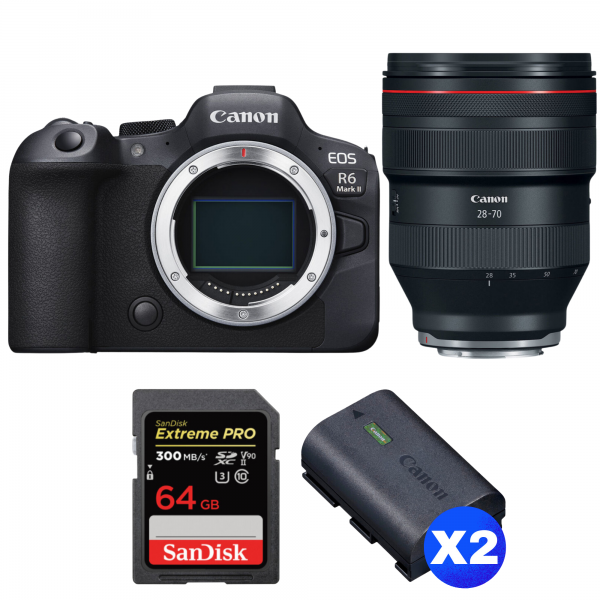 Canon EOS R6 Mark II + RF 28-70mm f/2 L USM + 1 SanDisk 64GB Extreme PRO UHS-II SDXC 300 MB/s + 2 Canon LP-E6NH|MCZ DIRECT