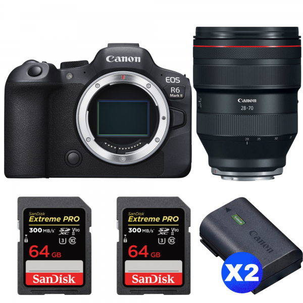 Canon EOS R6 Mark II + RF 28-70mm f/2 L USM + 2 SanDisk 64GB Extreme PRO UHS-II SDXC 300 MB/s + 2 Canon LP-E6NH|MCZ DIRECT