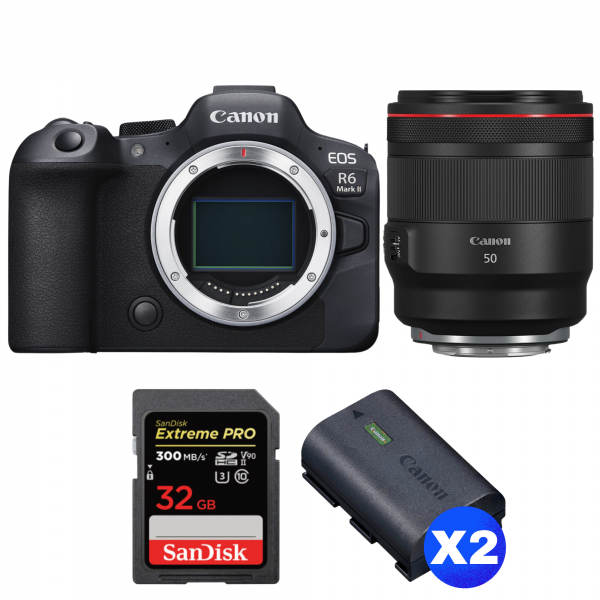 Canon EOS R6 Mark II + RF 50mm f/1.2 L USM + 1 SanDisk 32GB Extreme PRO UHS-II SDXC 300 MB/s + 2 Canon LP-E6NH|MCZ DIRECT