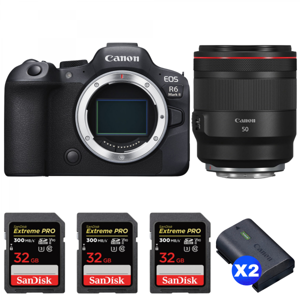 Canon EOS R6 Mark II + RF 50mm f/1.2 L USM + 3 SanDisk 32GB Extreme PRO UHS-II SDXC 300 MB/s + 2 Canon LP-E6NH|MCZ DIRECT